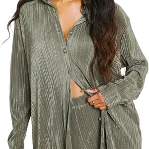 Amazon 2-Piece Oversized Button-Down Shirt and Shorts